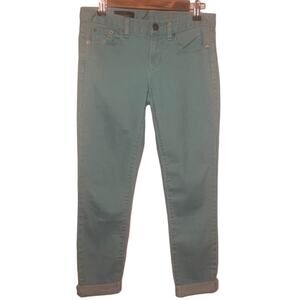 J.Crew Jeans Women's Sz 25 Mint Green Toothpick Skinny Ankle Length